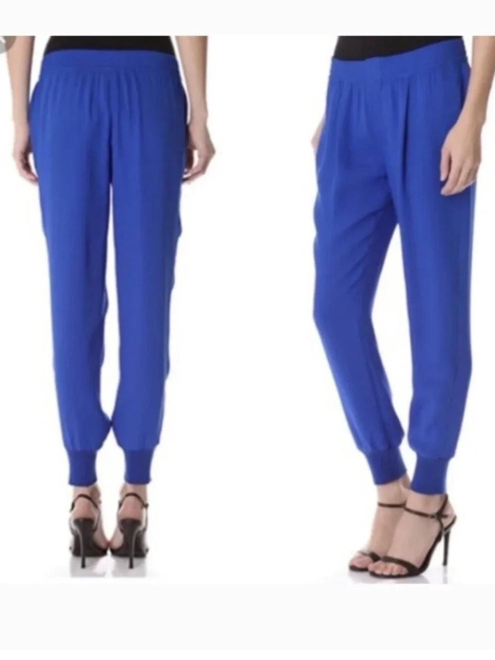 Vince 100% Silk Cobalt Blue Jogger Pants